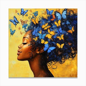 Butterfly In The Hair Canvas Print