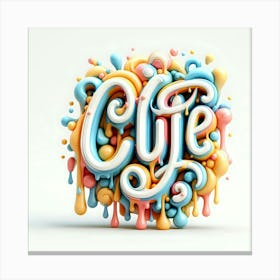 3d Letter Cute Canvas Print