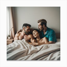 Man And Woman In Bed Canvas Print