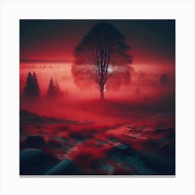 Lone Tree In The Fog 1 Canvas Print