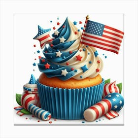 4th Of July Cupcake Canvas Print