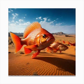 Firefly Surreal Desert With Elephant Sized Goldfish 11924 Canvas Print