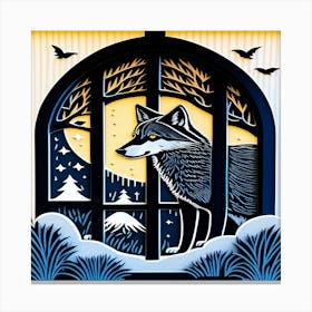 Wolf In The Window Canvas Print