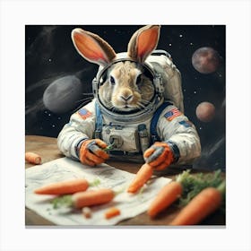 Rabbit In Space 1 Canvas Print