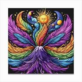 Psychedelic Feathers Canvas Print