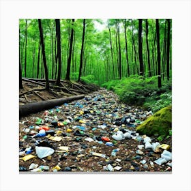 Trash In The Forest 9 Canvas Print