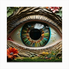 Colossal Building Sized Eye Divided In Layers To Represent Different Seasons Seasonal Themed Floors Canvas Print