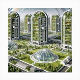 Venusian Enclave Residential Complex Design Converted Canvas Print