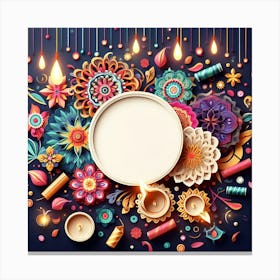 Diwali Greeting Card 9 Canvas Print