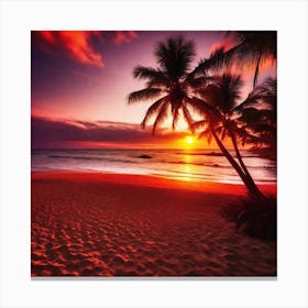 Sunset At The Beach 169 Canvas Print