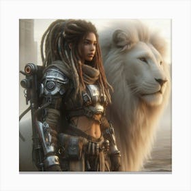 Wolf And Lion 1 Canvas Print