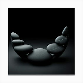 Pebbles On Black Background Canvas Print