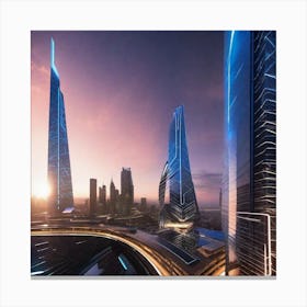 Dubai Skyline 2 Canvas Print