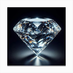 Diamond On Black Background Canvas Print