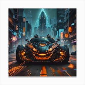 Pumpkin Car (Cyberpunk31) Canvas Print