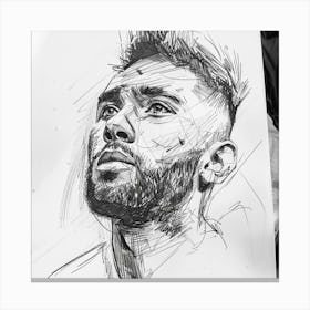 Portrait Of A Soccer Player Canvas Print