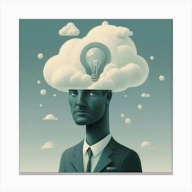 Man With A Cloud Over His Head Canvas Print