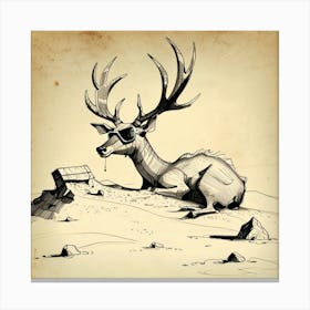 Deer In The Desert Canvas Print