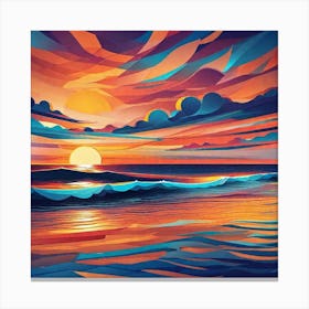 Sunset At The Beach 108 Canvas Print