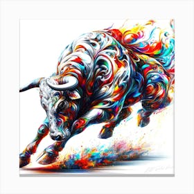 Bucking Bull - Rodeo Bull Kick Canvas Print