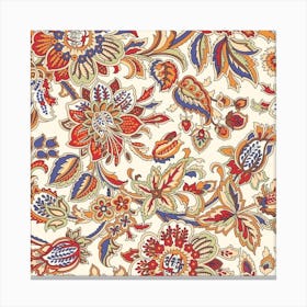 Paisley Multicolored Floral Pattern Colorful Digital Art Flowers Leaves Canvas Print