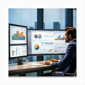 Corporate Dashboard Featuring An Overview Of Performance Indicators Business Analytics And Financi (1) 2 Canvas Print