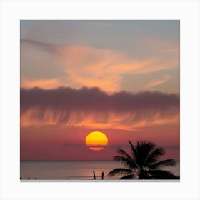 A Serene And Breathtaking Image Of A Vibrant Sunset With Warm, Gentle Golden Light Casting A Tranquil Atmosphere, Set Against A Backdrop Of Soft, Wispy Clouds Tinged With Hues Of Coral, (2) (1) Canvas Print