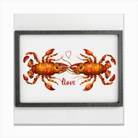Lobster Love Print 1 Canvas Print