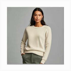 Model Wearing A Sweater Canvas Print