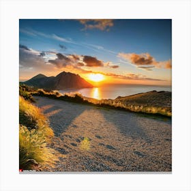 Sunset At A Beach Canvas Print