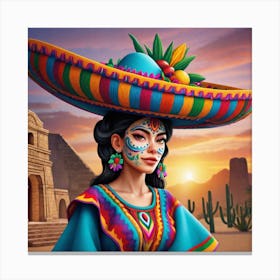 Mexican Woman 15 Canvas Print