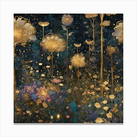 Gilded Garden Nocturnal Blooms (3) Canvas Print