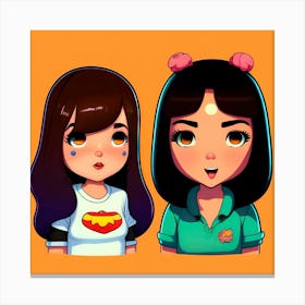 Two Asian Girls Canvas Print