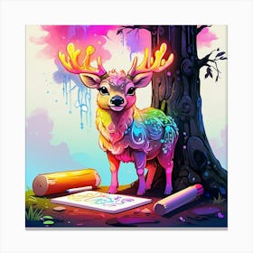 Colorful Deer 6 Canvas Print