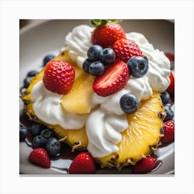 Pineapple With Whipped Cream 1 Canvas Print