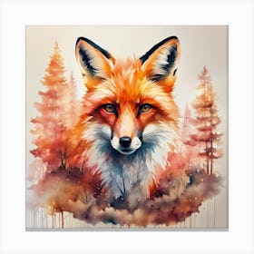 Fox In The Forest Canvas Print