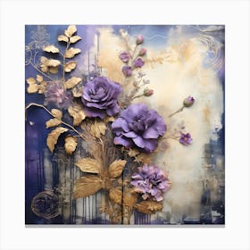 Vintage Moody Flowers 7 Canvas Print