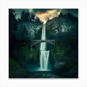 Multnomah Falls at sunset. Just one of many large waterfalls along the Columbia Gorge in Washington and Oregon (33) Canvas Print