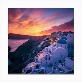 Sunset In Oia 1 Canvas Print