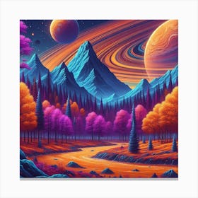 Psychedelic Landscape Painting Canvas Print