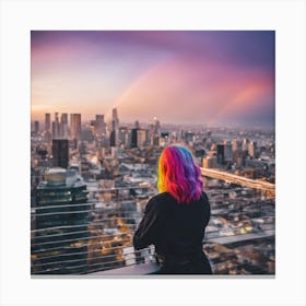 Rainbow City Canvas Print