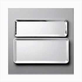 Silver Tray On Gray Background Canvas Print