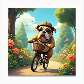 Flux Dev A Stout Bulldog With A Wrinkled Face Floppy Ears And 2 Canvas Print