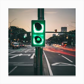 Traffic Light At Dusk Canvas Print