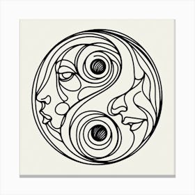 Yin and Yang Picasso style 1 Canvas Print