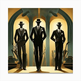 Art Deco men's Silhouettes 2 Canvas Print