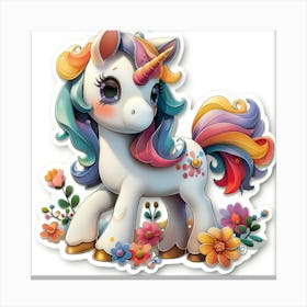 Unicorn Sticker 106 Canvas Print