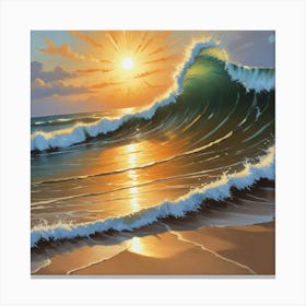 Sun Surf Art Print 1 Canvas Print