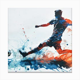 Soccer Player Kicking The Ball 9 Canvas Print