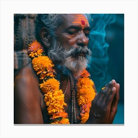 Hindu Man Praying Canvas Print